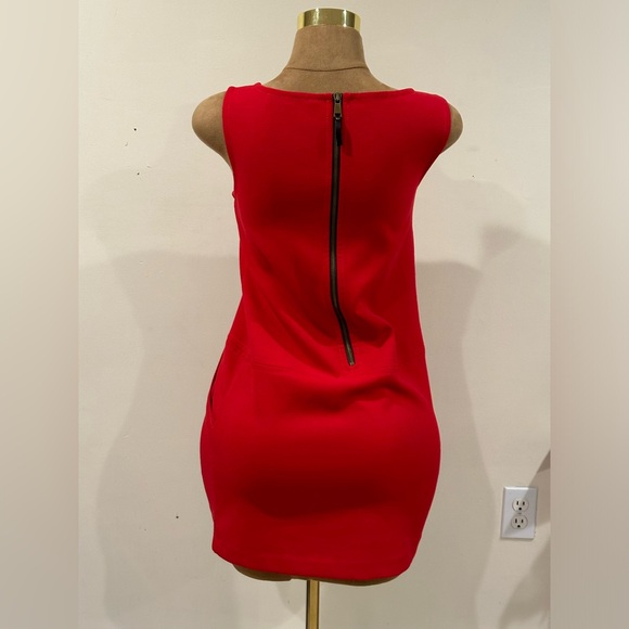 Loft Red Mod Midi Casual  Dress Thick Material Closure Zipper In Back. Sz 4. - Picture 5 of 11